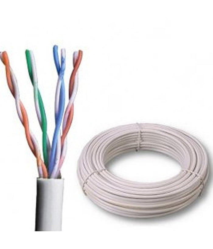 Cavo Di Rete Dati Utp Cat 6 Bobina Da 100 Mt Lan Ethernet Rj45 Intrecciato Giga         