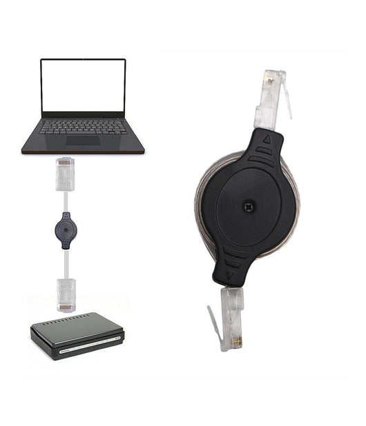 Cavo Di Rete Ethernet Retrattile Cablat Outp Cat5e Lan Rj45 1,5 Metri Retraibile         