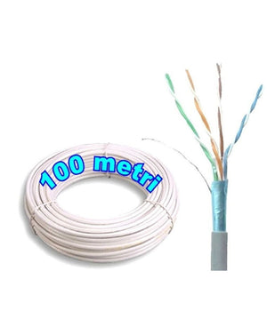 Cavo Di Rete Lan Ethernet Cat 6 Schermato Utp Da 100mt Per Videeosorveeglianza         