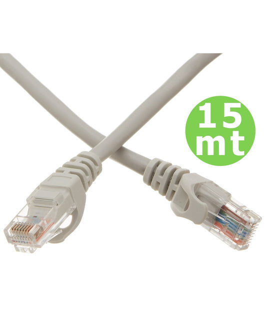 Cavo Di Rete Lan Ethernet Rj45 15 Metri Categoria 5 Prolunga 15mt Utp         