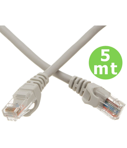 Cavo Di Rete Lan Ethernet Rj45 5 Metri Categoria 5 Prolunga 5mt Utp         
