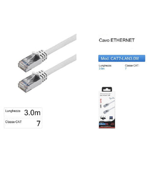 Cavo Di Rete Lan Ethernet Rj45 / Cat 7 Cavetto 3 Metri Maxtech Cat7-lan3.0m         