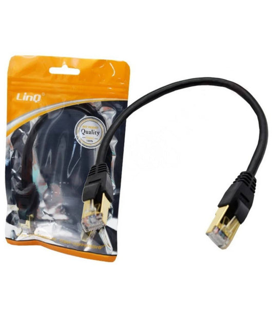Cavo Di Rete Patch Lan Ethernet Cat7e Con Connettori Rj45 Lunghezza 30cm It-7003         