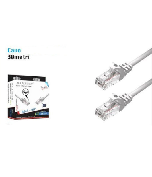 Cavo Ethernet Di Rete Lan Internet Rj45 Cat5 30mt Modem Filo Maxtech Cat5-lan30m         