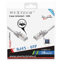 Cavo Ethernet Rete Lan Internet Rj45 Cat5 20 Metri Modem Filo Prolunga Cat5-20m         