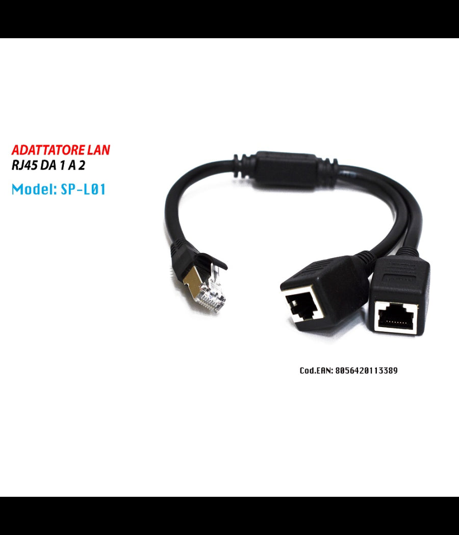 Cavo Ethernet Rj45 Porta Lan Porta Da 1 A 2 Adattatore Connettore Maxtech Sp-l01         