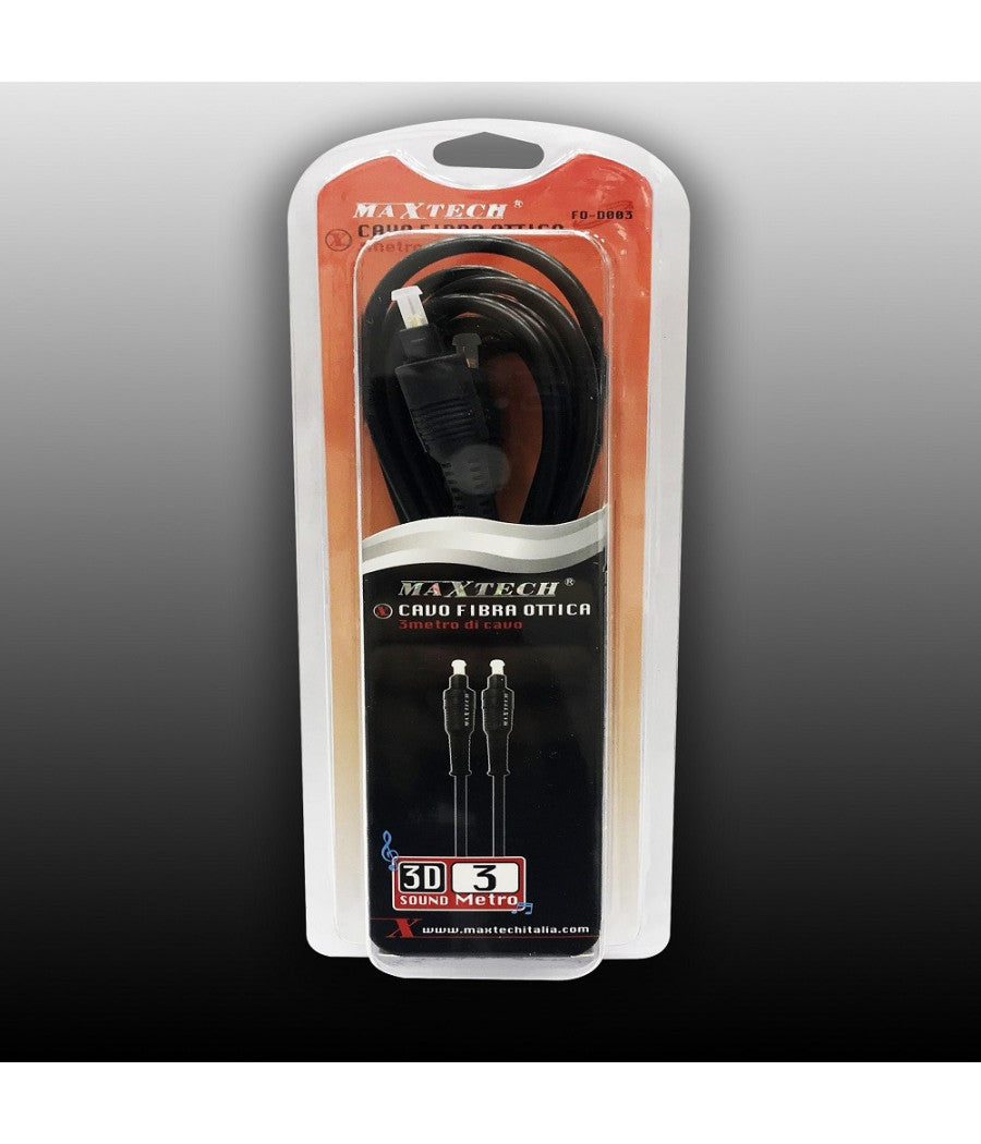 Cavo Fibra Ottica Da 3 Metri Digital Surround Audio Digitale 3d Maxtech Fo-d003         