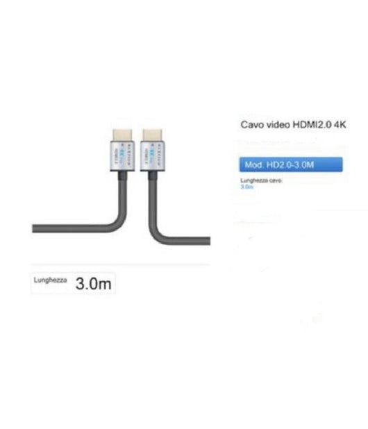 Cavo Hdmi 2.0 4k Da 3 Metri Cavetto High Speed Tv Monitor Audio Video Hd2.0-3.0m         