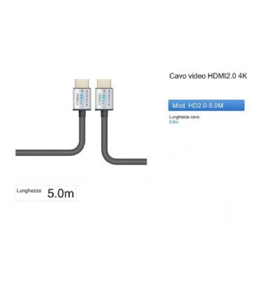 Cavo Hdmi 2.0 4k Da 5 Metri High Speed Tv Monitor Audio Video Cavetto Hd2.0-5.0m         