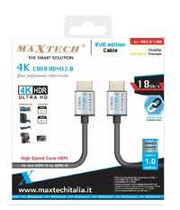 Cavo Hdmi 2.0 4k Ultra Hd 1 Mt High Speed 18gb/s Audio Video Cavetto Hd2.0-1.0m         