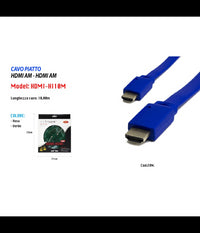 Cavo Hdmi Full Hd 1080p 1600p Piatto 24k Tv Xbox Video 10 Metri Maxtech Hdmi-hi10m         
