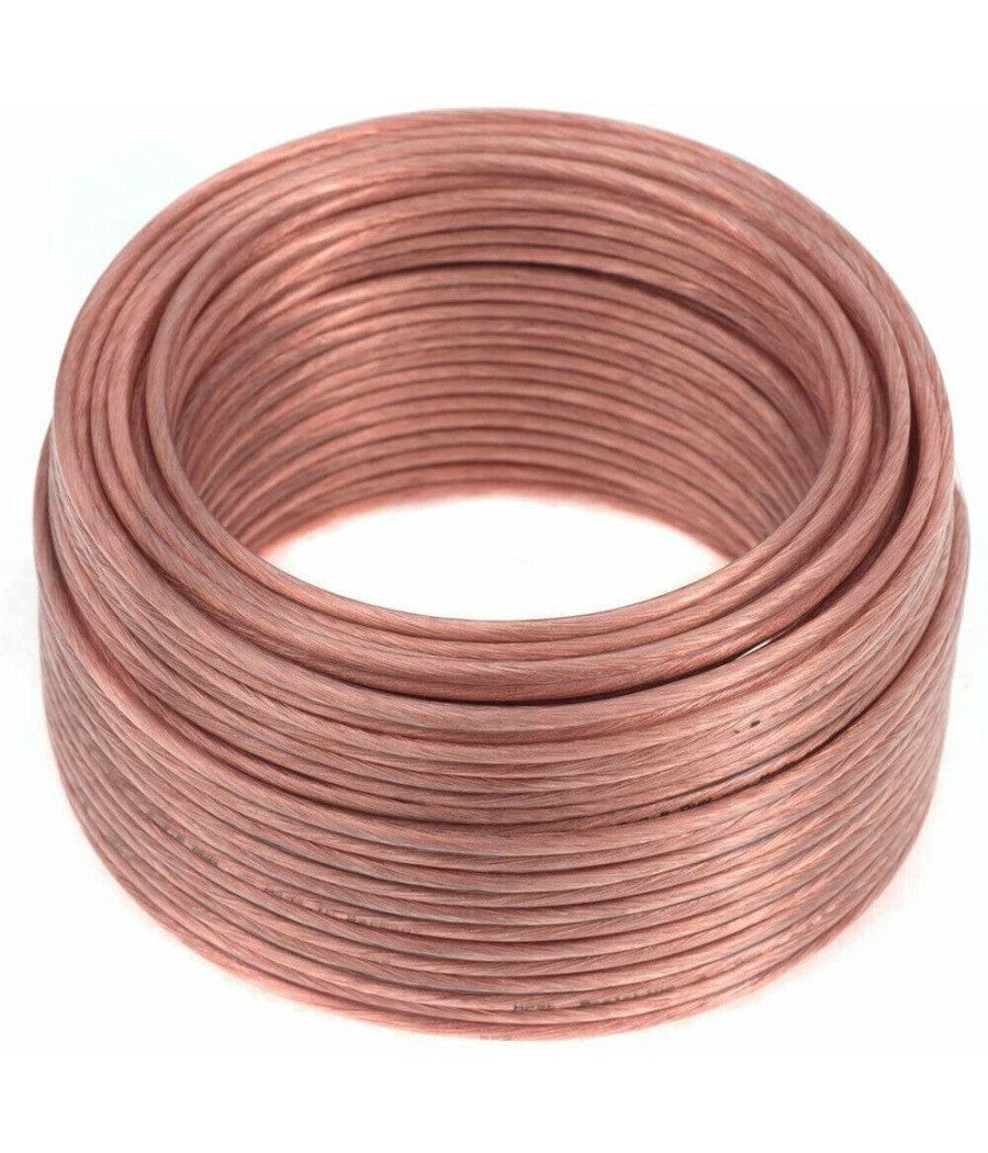 Cavo Hifi Audio 10mt Rame Per Casse Altoparlanti Speaker Diffusori Trasparente         