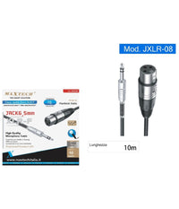 Cavo Jack 6.5mm A Xlr Femmina Audio Prolunga Per Microfono Da 10 Metri Jxlr-08         