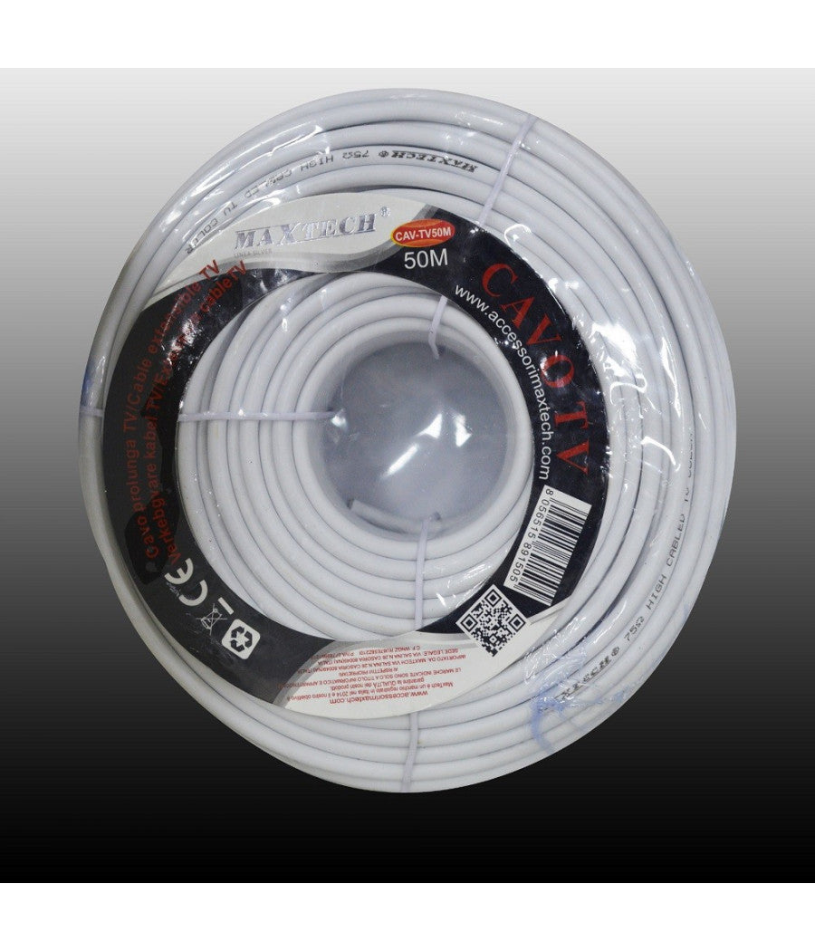Cavo Matassa 50mt Antenna Prolunga Tv Satellitare Coassiale Dvb Hd Maxtech Cav-tv50m         
