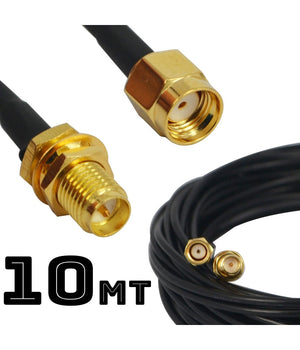 Cavo Per Antenna Wireless 10 Metri Prolunga Maschio Femmina Wifi Rp-sma         