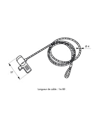 Cavo antitaccheggio di sicurezza in acciaio 1.80m, lucchetto per computer portatile a combinazione - THIRARD