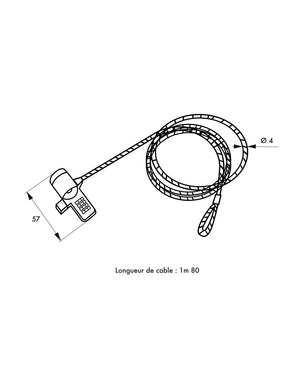 Cavo antitaccheggio di sicurezza in acciaio 1.80m, lucchetto per computer portatile a combinazione - THIRARD