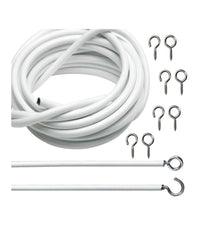 Cavo Per Tende Di Tulle Lunghezza Fino A 3 Metri Con Ganci Occhielli Finestra         