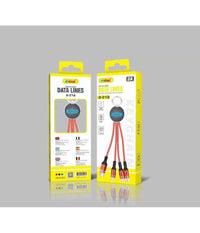 Cavo Portachiavi 3 In 1 Usb Lightning Type-c Micro Usb Caricatore 0,2 Mt Q-c18         