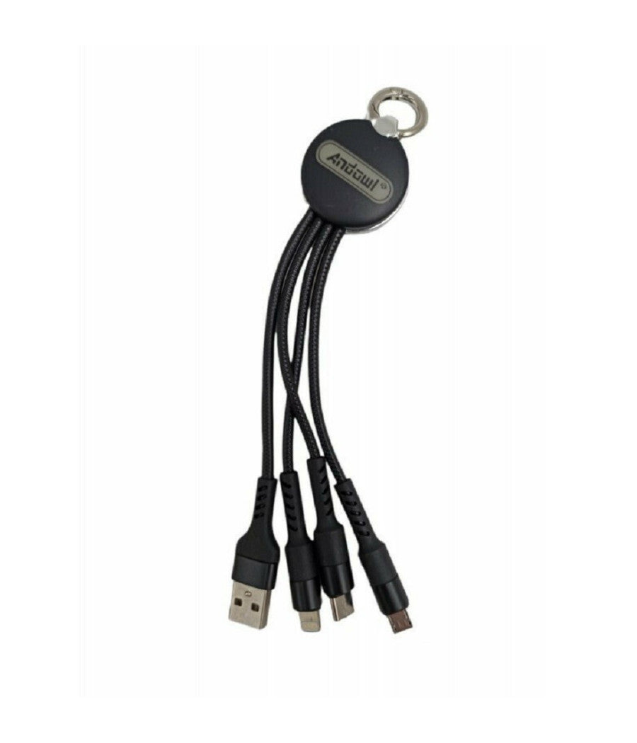 Cavo Portachiavi 3 In 1 Usb Lightning Type-c Micro Usb Caricatore 0,2 Mt Q-c18         