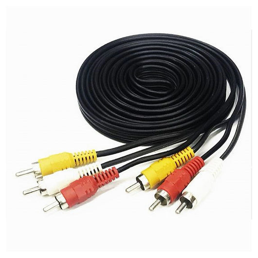 Cavo Prolunga 3mt Audio Video Analogico 3 Rca-3rca Maschio Stereo Dvd Tv Pc         