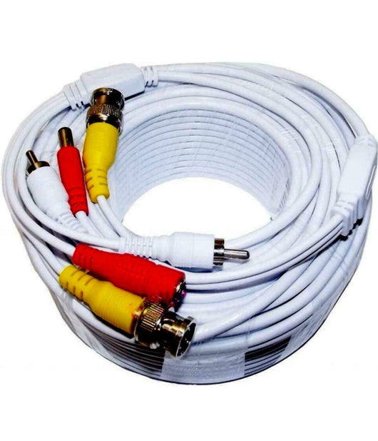 Cavo Prolunga Audio Video Rca Bnc Da 50mt Per Dvr Telecamere Con Alimentazione         