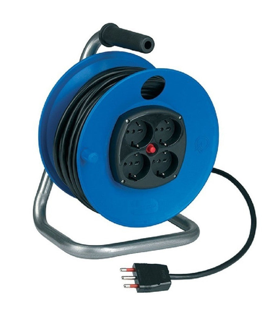 Cavo Prolunga Corrente Elettrica Presa Domestica Casa Giardino Metraggio     -25 Mt Avvolgicavo   -