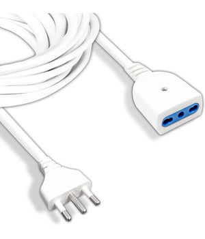 Cavo Prolunga Elettrica Da 10 Mt Con Spina Da 16a Presa Bipasso 10a 16a Bianco         
