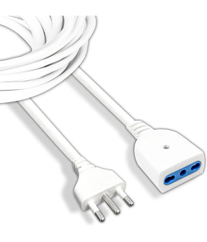 Cavo Prolunga Elettrica Da 10 Mt Con Spina Da 16a Presa Bipasso 10a 16a Bianco         