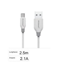 Cavo Ricarica Usb Type-c F-tc017 Cavetto Trasferimento Dati 2,5mt 2.1a Smartphone         