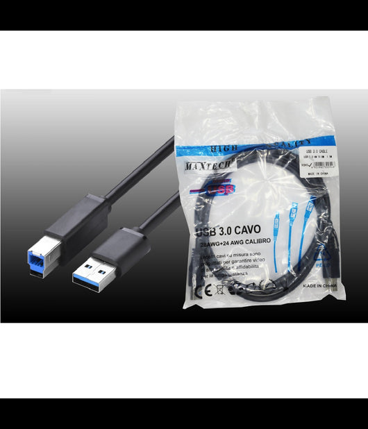 Cavo Stampante Usb 3.0 Tipo A Maschio Usb 3.0 Tipo B Maschio 1.5mt Maxtech Ca-3bm1.5m         
