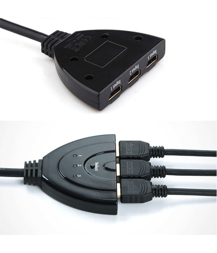 Cavo Switch Hdmi 1080p 3 Porte Full Hd Tv Presa Multipla Sdoppiatore Adattatore         