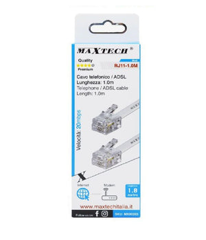 Cavo Telefonico Adsl Rj11 1 Mt Collegamento Telefonico Modem Internet Rj11-1.0m         