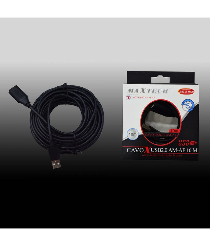 Cavo Usb 2.0 Maschio A Femmina M/f Prolunga Per Pc 10 Mt Maxtech Usb2.0f-m10m         