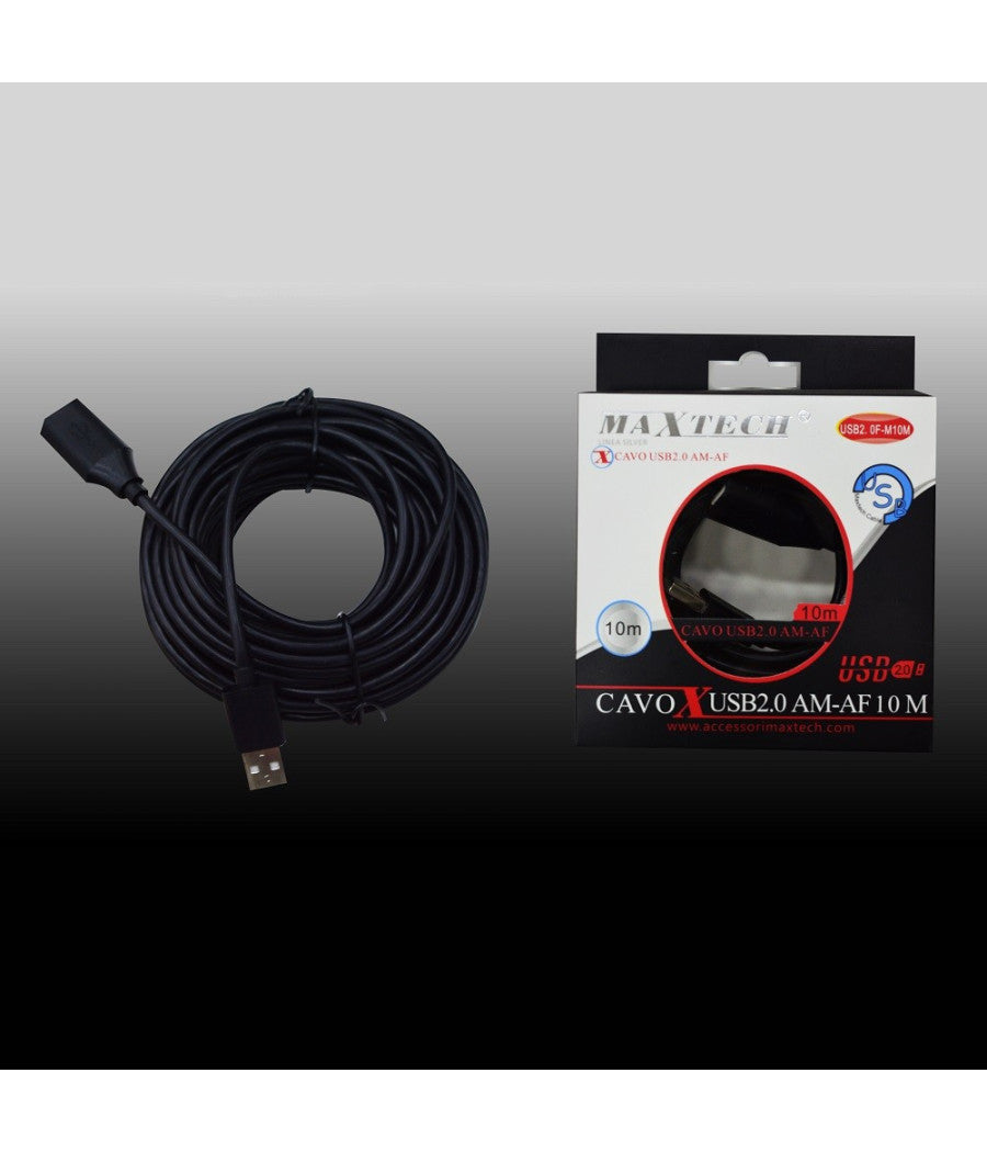Cavo Usb 2.0 Maschio A Femmina M/f Prolunga Per Pc 10 Mt Maxtech Usb2.0f-m10m         