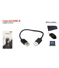 Cavo Usb 2.0 Maschio-maschio Am-am Dati 0.2 Metri Maxtech Usb2.0-0.2m         