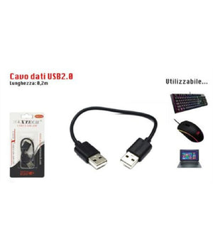 Cavo Usb 2.0 Maschio-maschio Am-am Dati 0.2 Metri Maxtech Usb2.0-0.2m         