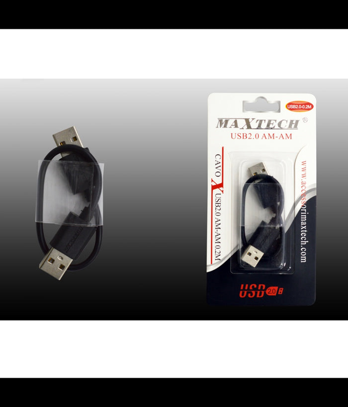 Cavo Usb 2.0 Maschio-maschio Am-am Dati 0.2 Metri Maxtech Usb2.0-0.2m         