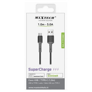 Cavo Usb A Type-c Supercharge Ricarica Dati 1mt 5a Per Smartphone Tablet F-tc042         