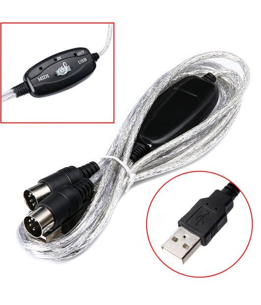 Cavo Usb Interfaccia Midi Adattatore In Out Pc Audio Tastiera/expander         