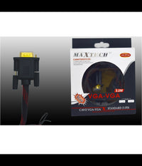 Cavo Vga/vga Maschio-maschio 5mt Retinato 15 Pin Filo Per Pc Tv Maxtech Vga-rt5m         