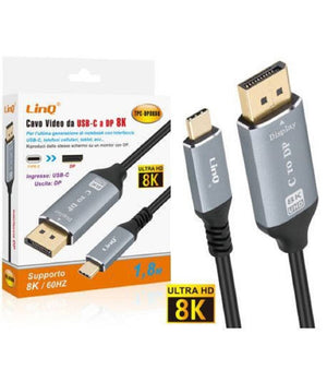 Cavo Video Adattatore Da Type-c A Dp Display Port Ultra Hd 8k 1,8 Mt Tpc-dp8k60         