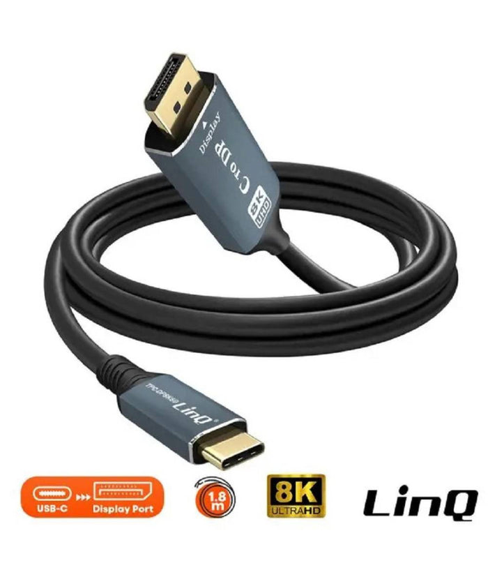 Cavo Video Adattatore Da Type-c A Dp Display Port Ultra Hd 8k 1,8 Mt Tpc-dp8k60         