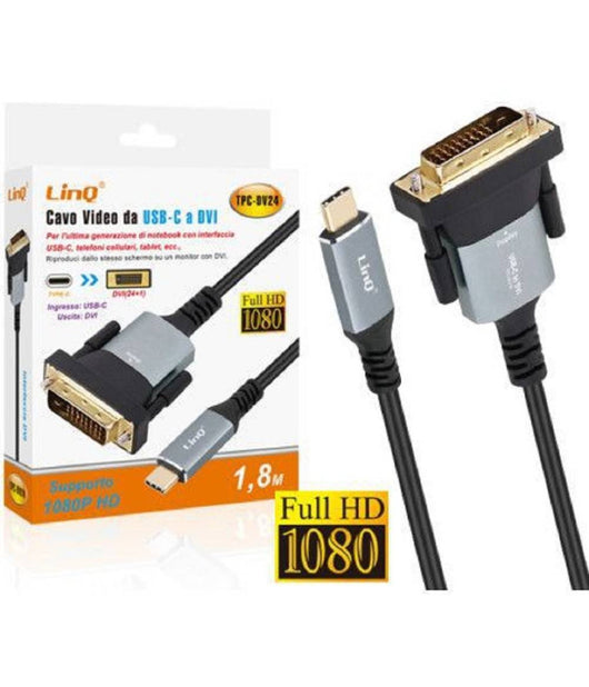 Cavo Video Adattatore Da Type-c Usb Tipo C A Dvi Full Hd 1080p 1,8 Mt Tpc-dv24         