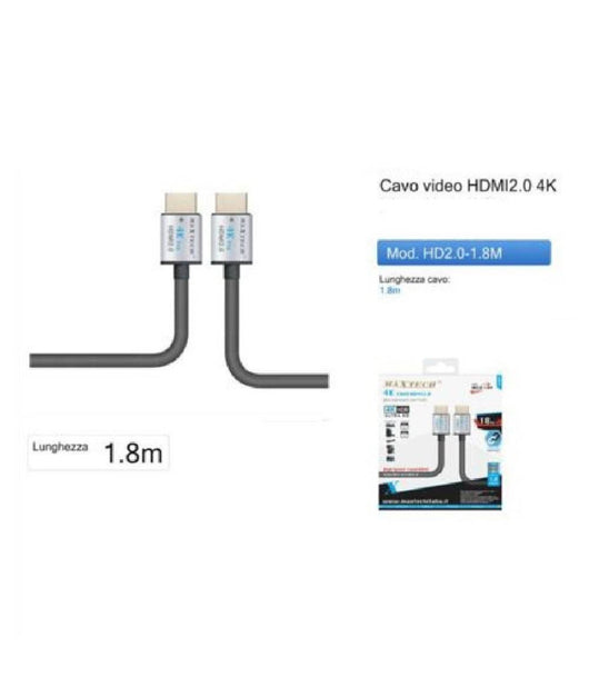 Cavo Video Hdmi 2.0 4k Da 1.8 Metri High Speed Tv Monitor Audio Video Hd2.0-1.8m         