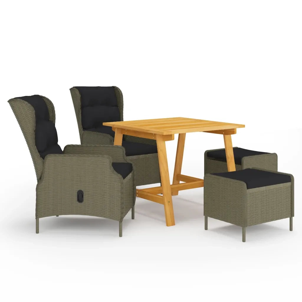 Set Mobili da Pranzo per Giardino 5 pz Marrone cod mxl 69234