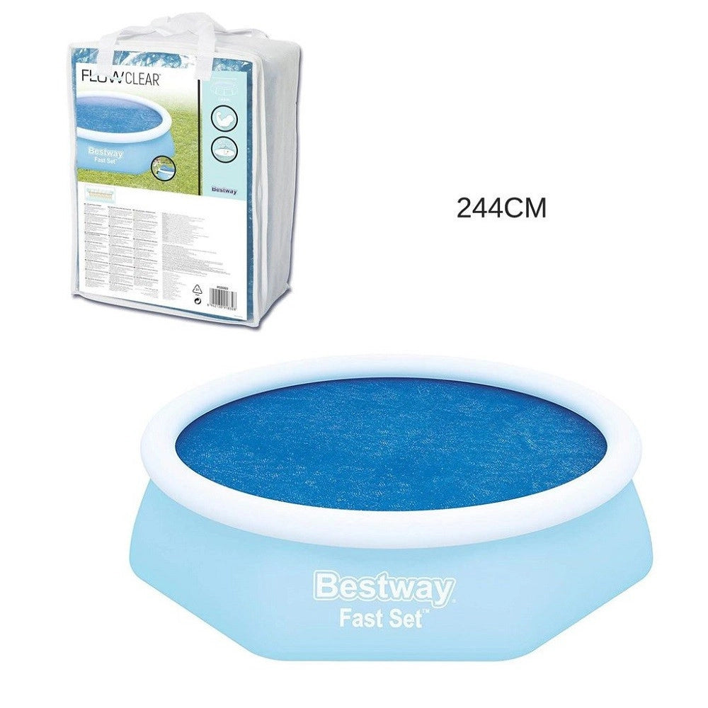 Telo Termico Per Piscina Fast Set Rotonda Diametro 244 Cm Copertura Solare 58060         