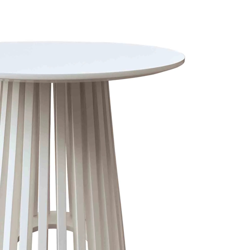 LÚZETE - TAVOLINO DA CAFFÈ IN LEGNO BIANCO Ø50 CM NEREA