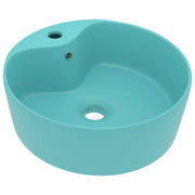 Lavabo Luxury con troppopieno 36 x 13 cm ceramica verde chiaro opaco 02_0002777