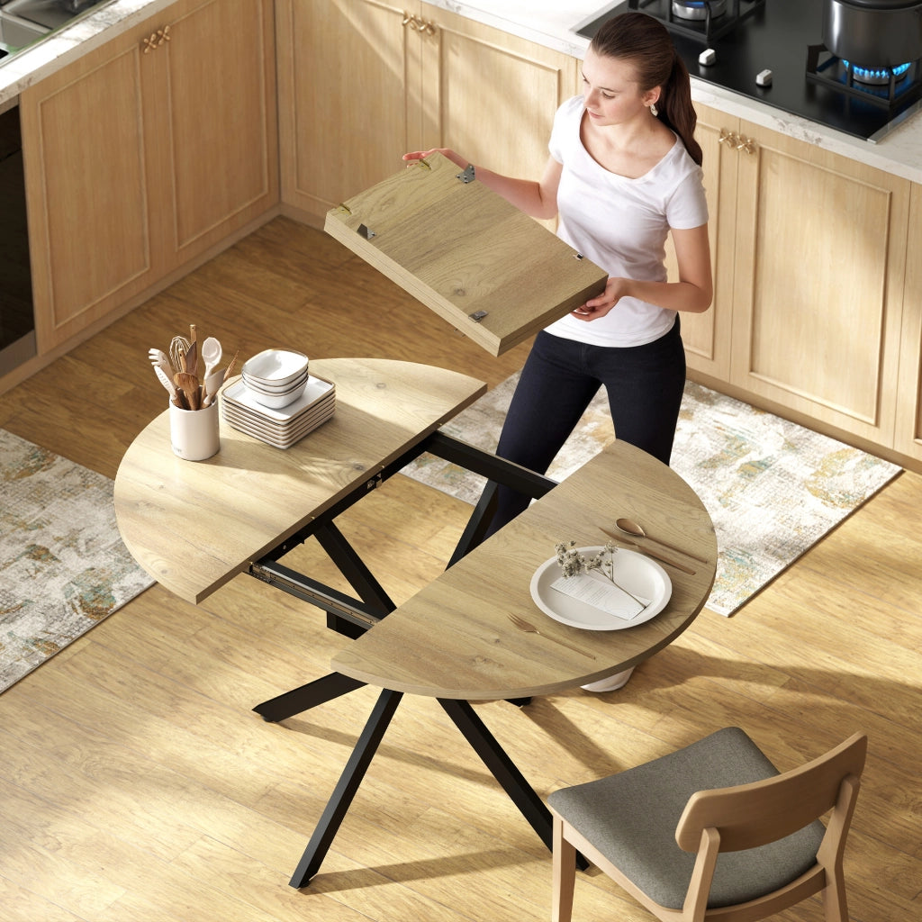 Tavolo da pranzo allungabile ovale 4-6 persone ¨C Xylo ¨C effetto legno naturale 100-135 cm